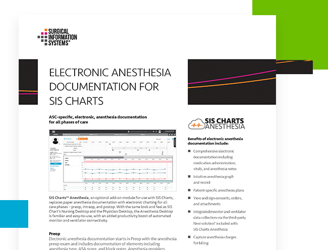 SIS Charts™ Anesthesia Brochure